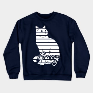 Sassy White Cat Crewneck Sweatshirt